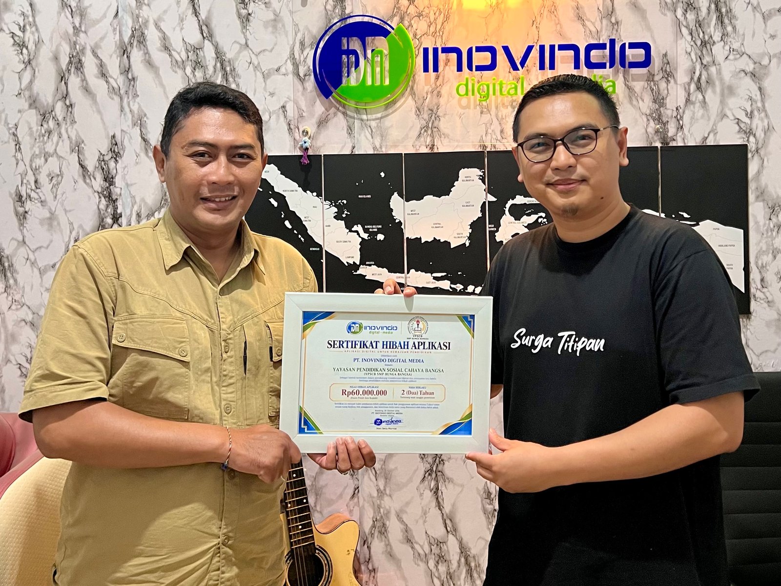Inovindo Hibahkan Aplikasi Senilai Rp60 Juta untuk Yayasan Pendidikan Sosial Cahaya Bangsa, Dorong Transformasi Digital Pendidikan